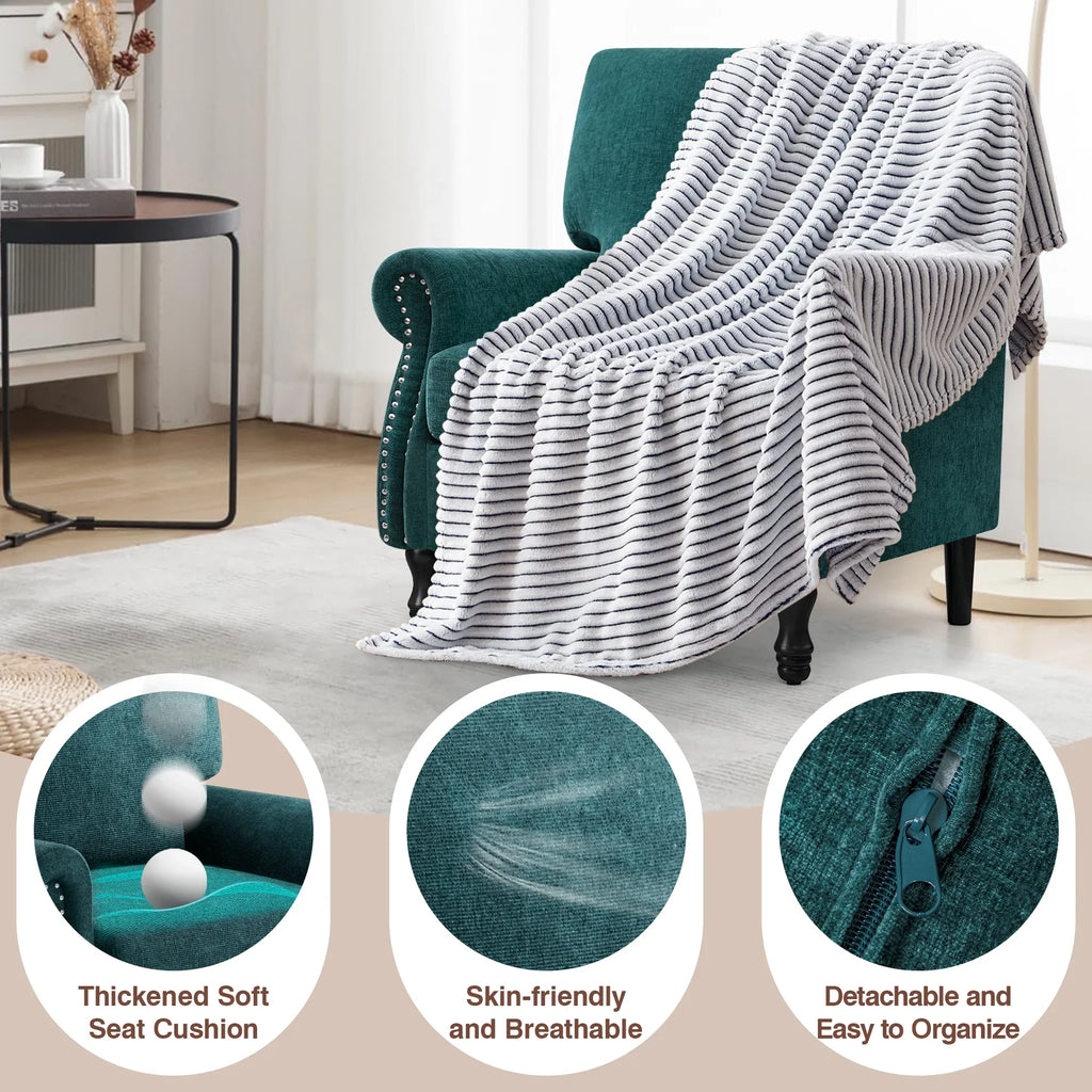 2026 NewCOOLHUT Modern Accent Chair Armchair, Linen Fabric Upholstered Comfy Single Sofa with Solid Wood Frame for Living Room, Gray