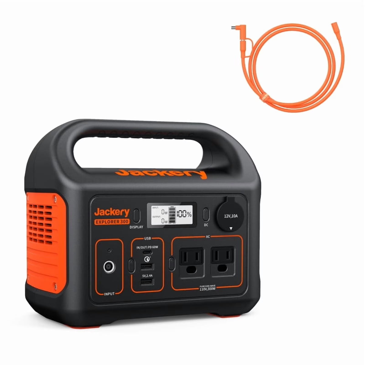 Jackery Portable Power Station Explorer 300 with 5m Extension Cord, 285Wh Backup Lithium Battery, Solar Generator for Outdoors Camping, Travel, Hunting, Blackout