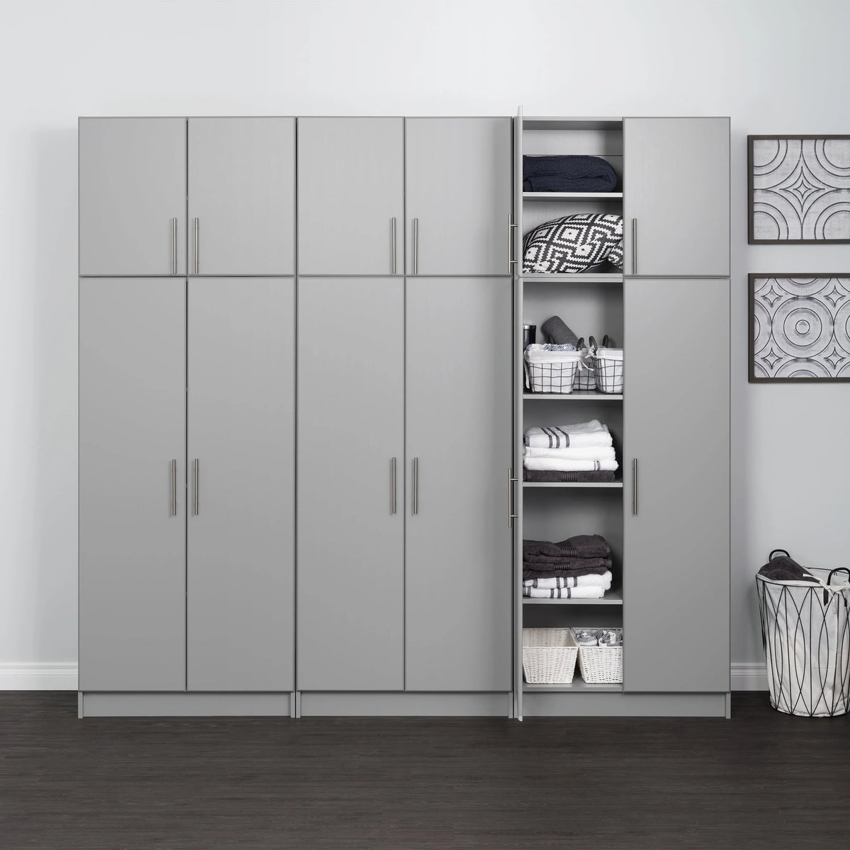 2026 NewPrepac Elite 2 Door Standing Storage Cabinet, Light Gray