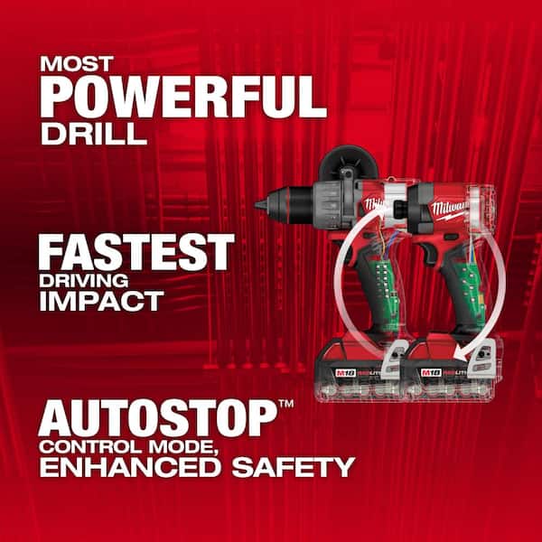 M18 FUEL 18-Volt Lithium Ion Brushless Cordless Combo Kit 4-Tool with Two 5.0 Ah Batteries, 1 Charger 1-Tool Bag