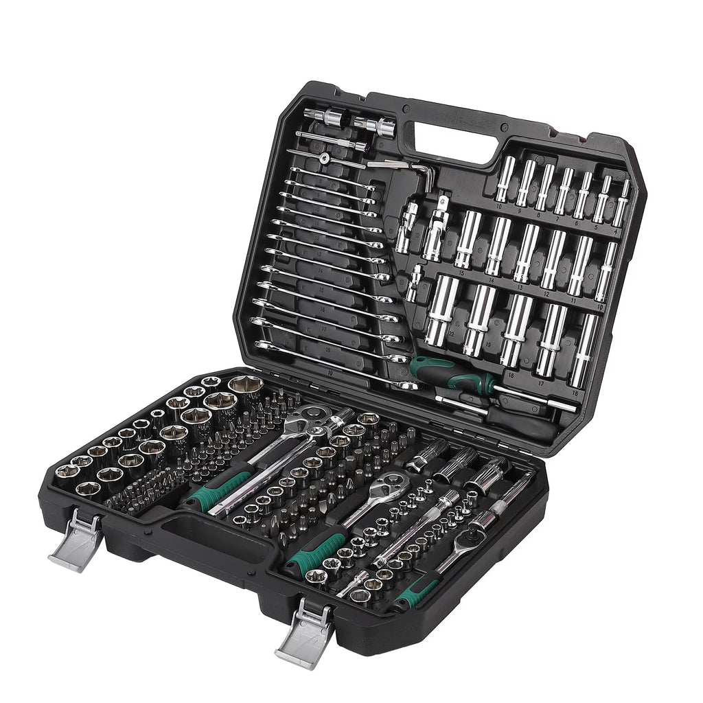 Mechanics Tools Kit and Socket Set, 1/2" ,1/4" & 3/8" Drive, 216-Piece