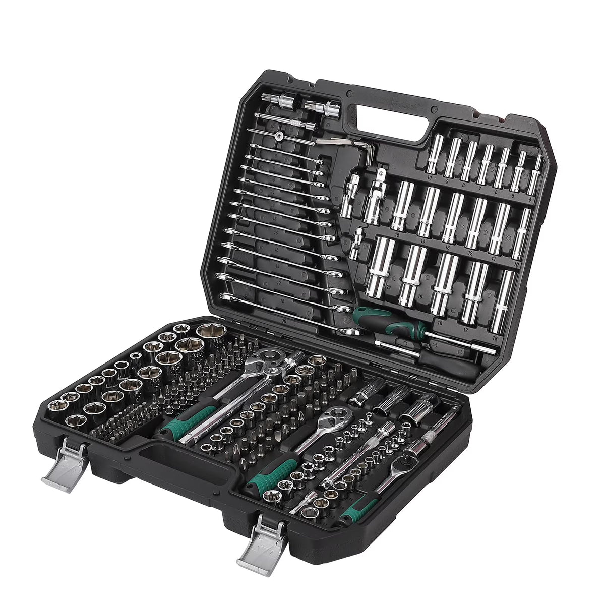 Mechanics Tools Kit and Socket Set, 1/2" ,1/4" & 3/8" Drive, 216-Piece