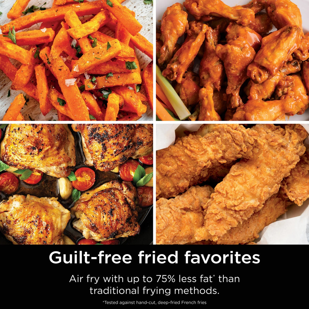 2026 NewNinja DoubleStack XL 2-Basket Air Fryer, DoubleStack Technology Cooks 4 Foods at Once, Space Saving Design, 10 QT, 4-in-1, Smart Finish & Match Cook, SL400