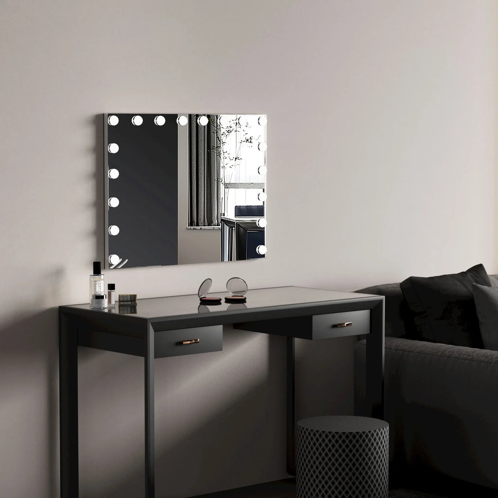 2026 NewFenchilin 32"x23" Vanity Mirror with Lights USB Charging Tabletop Wall Mount Metal White