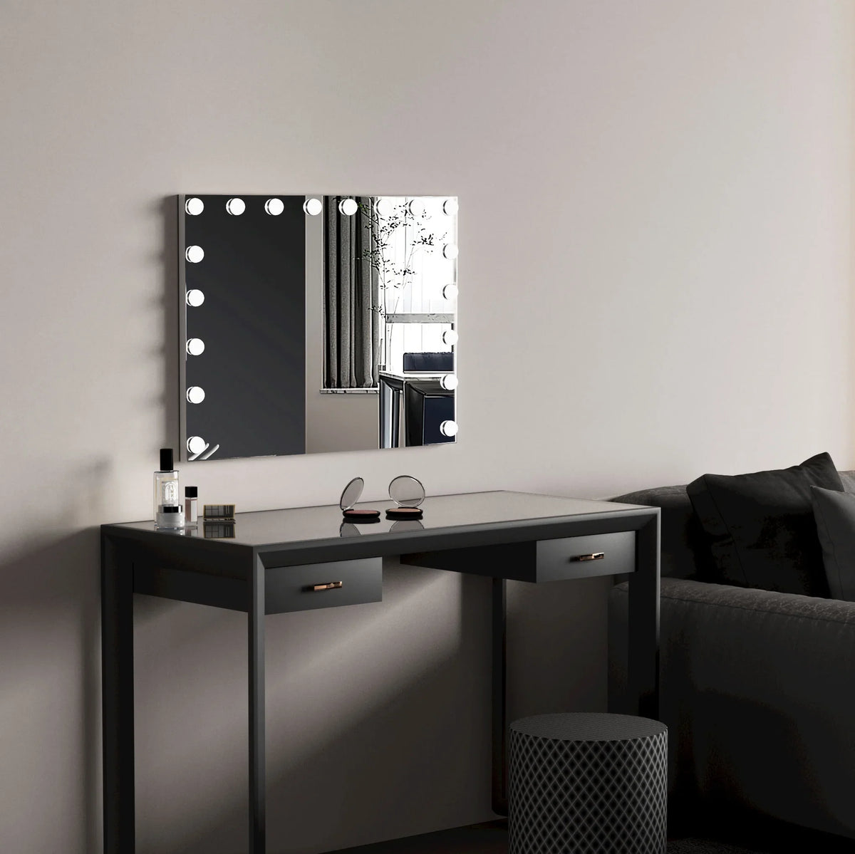 2026 NewFenchilin 32"x23" Vanity Mirror with Lights USB Charging Tabletop Wall Mount Metal White