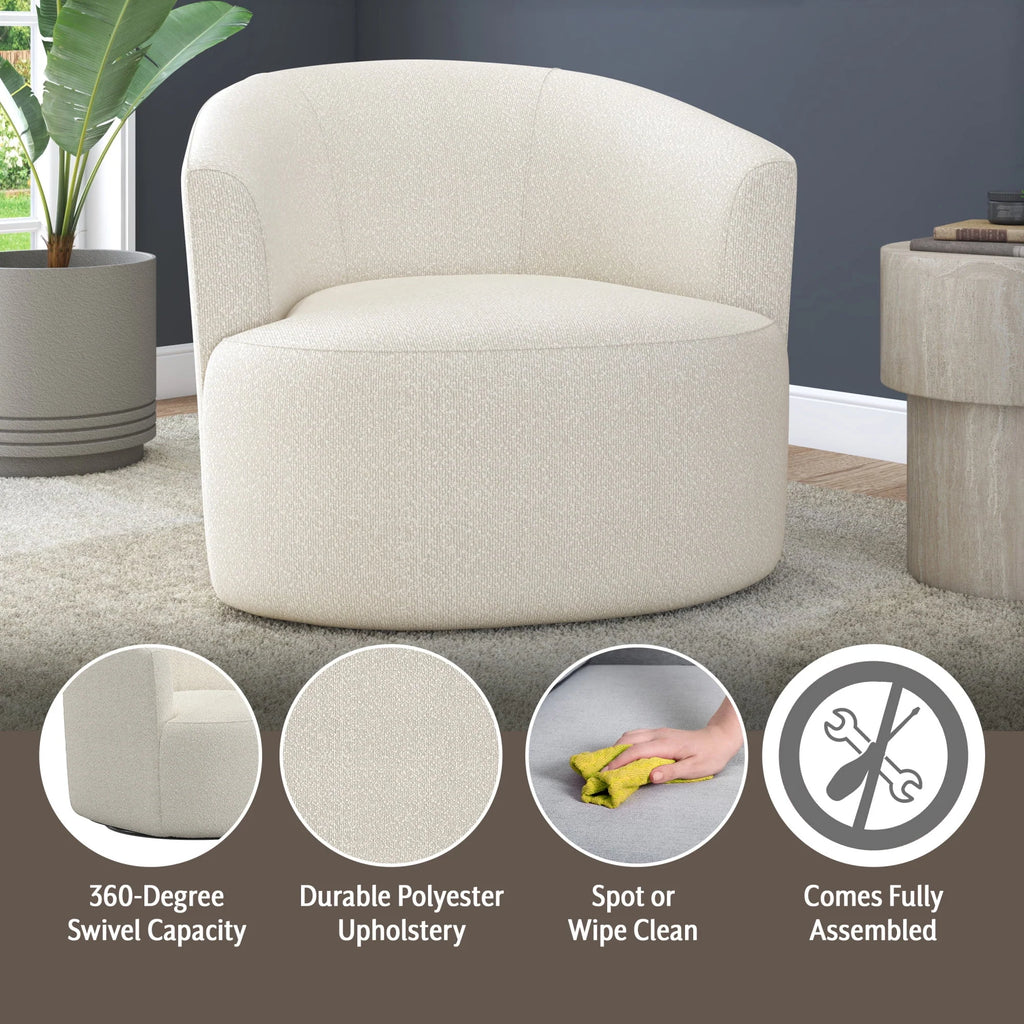 2026 NewMainstays Boucle Swivel Accent Chair, Taupe