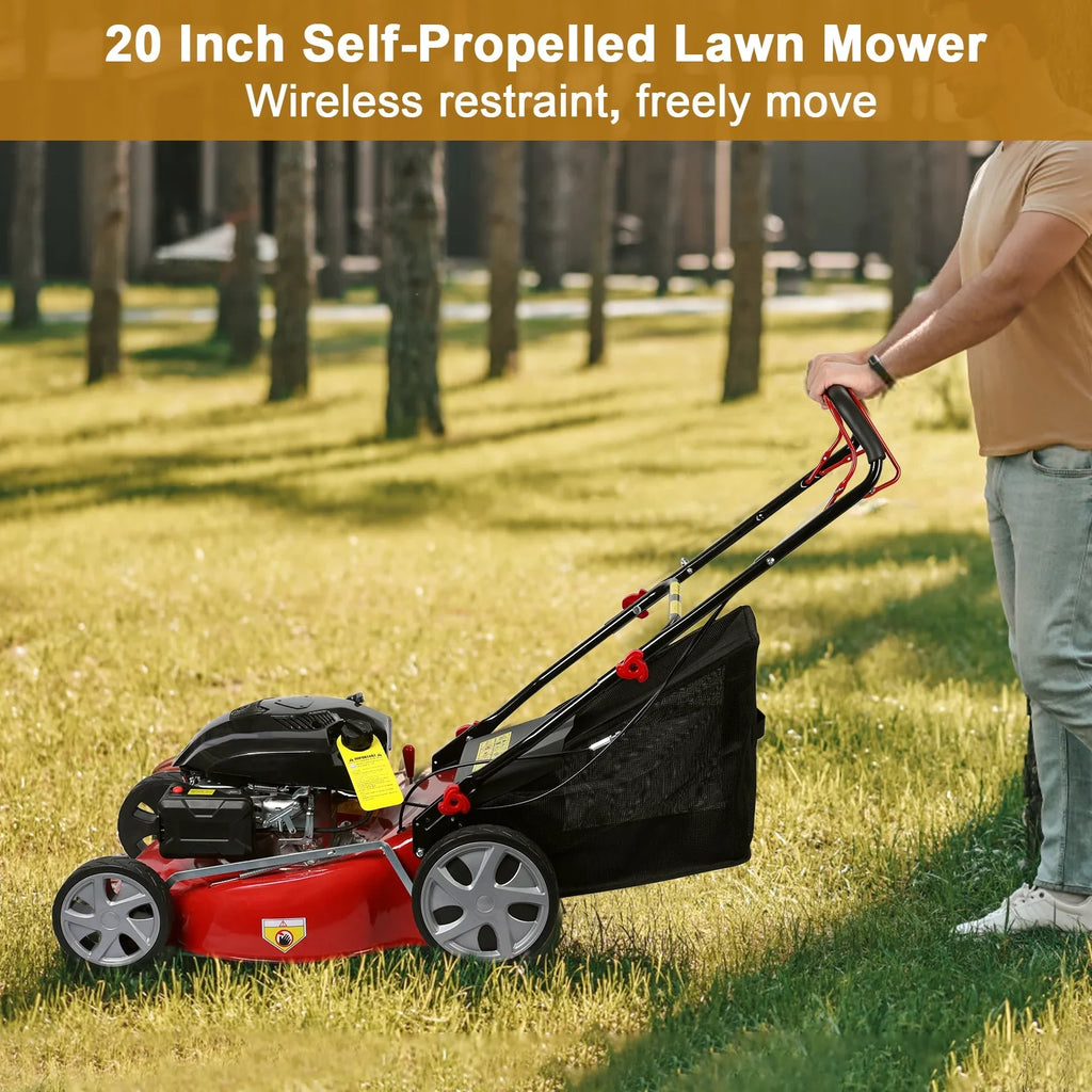 2026 NewLawn Mower, Self Propelled Lawn Mower, 141cc Gas Engine Lawn Mower, Push Lawn Mower with 50L Grass Tank, Big Wheels