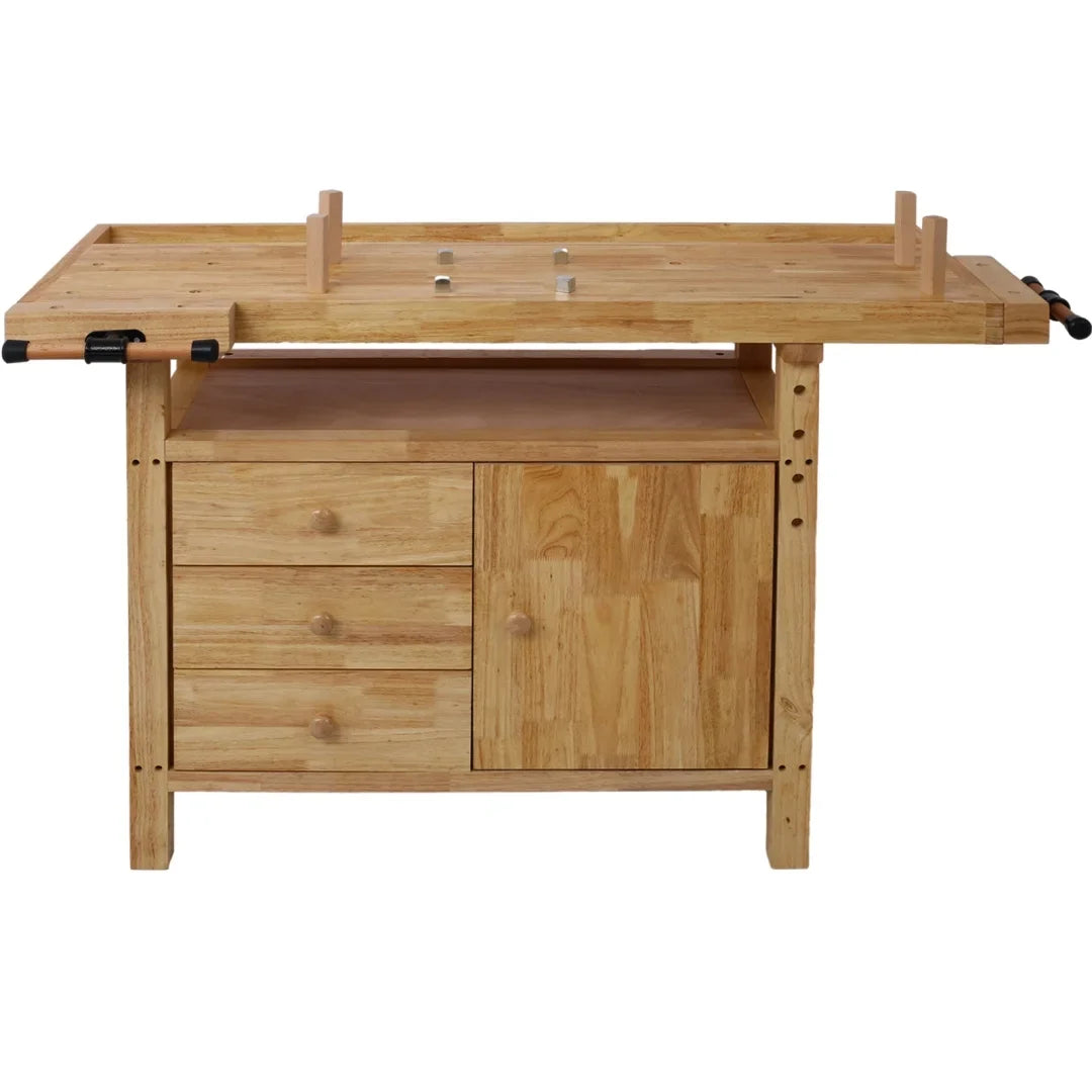 2026 NewWorkbench, Work Bench, Versatile and Functional Wooden Workstation, Work Table for Garage Workshop and Home, 55"L*24.5"W*33"H, Natural
