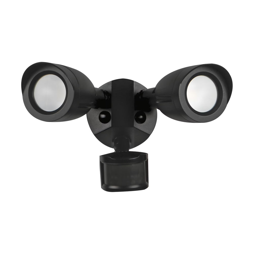 Nuvo Lighting LED Security Light Dual Head With Motion Sensor Black Finish 3000K