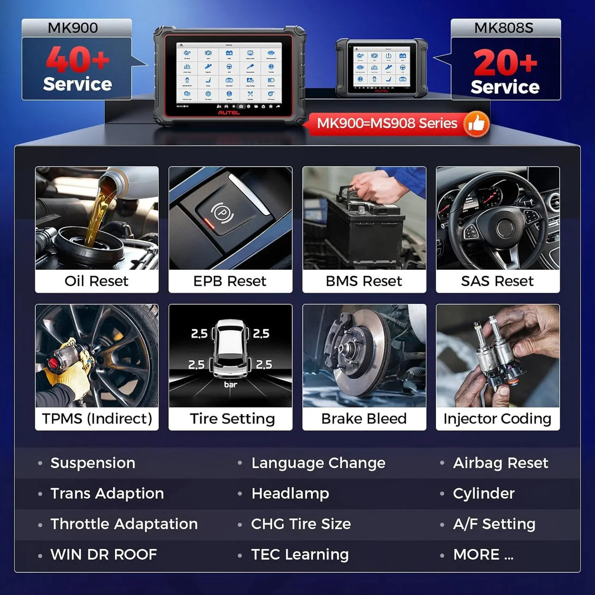 2026 NewAutel Scanner MaxiCOM MK900 Automotive Diagnostic Scan Tool OBD2 All System Diagnose, 40+ Service, Active Tests, FCA Autoauth & SGW, Upgraded Ver. of MaxiCheck MX808S, MX900
