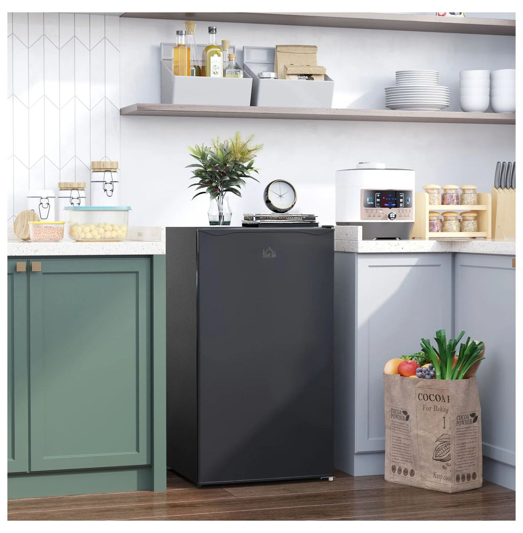 2026 NewMini Fridge with Freezer, 3.2 Cu.Ft Compact Refrigerator for Bedroom, Dorm, Apartment - Adjustable Thermostat, Reversible Door, Black