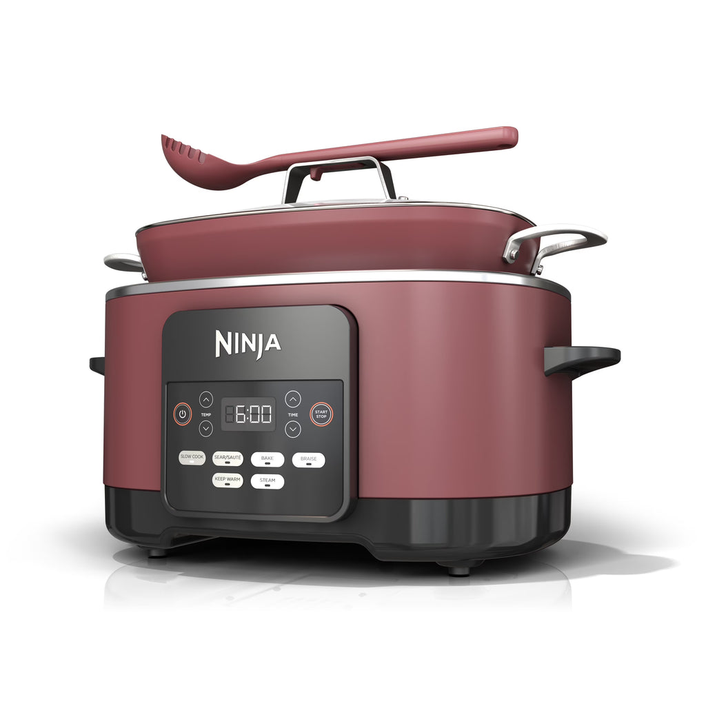 2026 NewNinja Foodi Possible Cooker, 8.5 Quart, 6-in-1 Multi-Cooker, Slow Cooker, Steamer, Glass Lid Integrated Cooking Utensil, Nonstick, Oven Safe Pot to 500°F, Cherry Tarte, MC1000WM