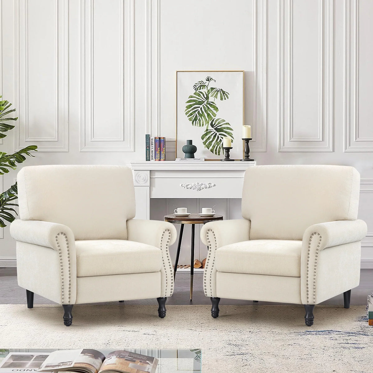 2026 NewCOOLHUT Modern Accent Chair Armchair, Linen Fabric Upholstered Comfy Single Sofa with Solid Wood Frame for Living Room, Gray