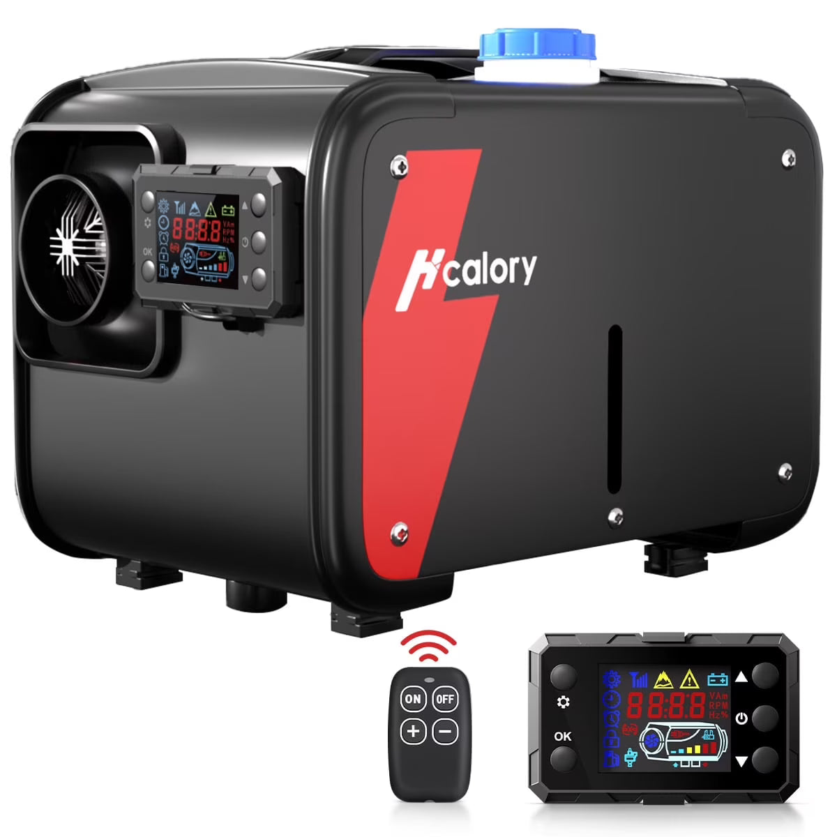 2026 NewHcalory Diesel Air Heater 8KW All in one Adjustable Parking Heater, 12V Thermostat with LCD Monitor,Parking Diesel Heaters 110V AC & 12V 24V DC for Car,RV,Truck,Boat,Motorhome