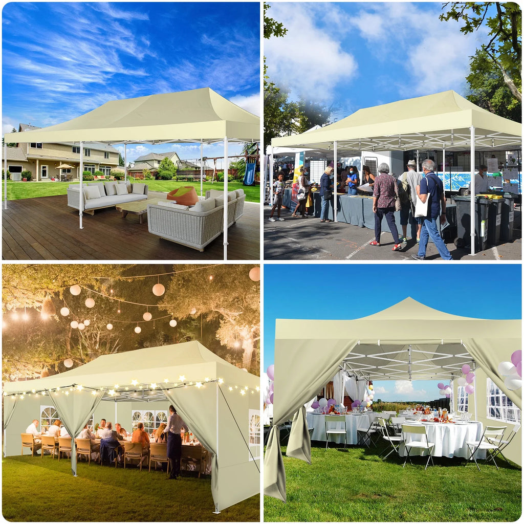 COBIZI 13x26 Heavy Duty Commercial Canopy Tent,Easy Pop Up Party Tent Gazebo,Outdoor Portable Party Canopy,Extra-large Size Space For Outside Wedding Gathering Activities,Waterproof&UPF 50+,White