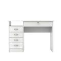 2026 NewTvilum Walden 5 Drawer Office Desk with 1 Locking Drawer for Adults, White
