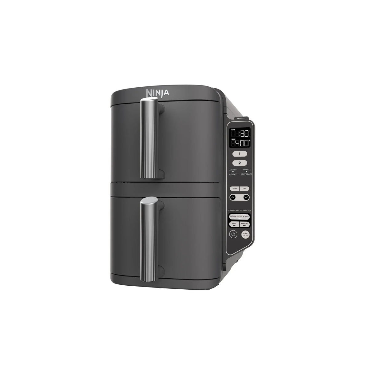 2026 NewNinja DoubleStack XL 2-Basket Air Fryer, DoubleStack Technology Cooks 4 Foods at Once, Space Saving Design, 10 QT, 4-in-1, Smart Finish & Match Cook, SL400