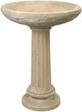 2026 NewSolid Rock Stoneworks 2 Piece Collanade Birdbath - 26" Tall - Desert Sand Color