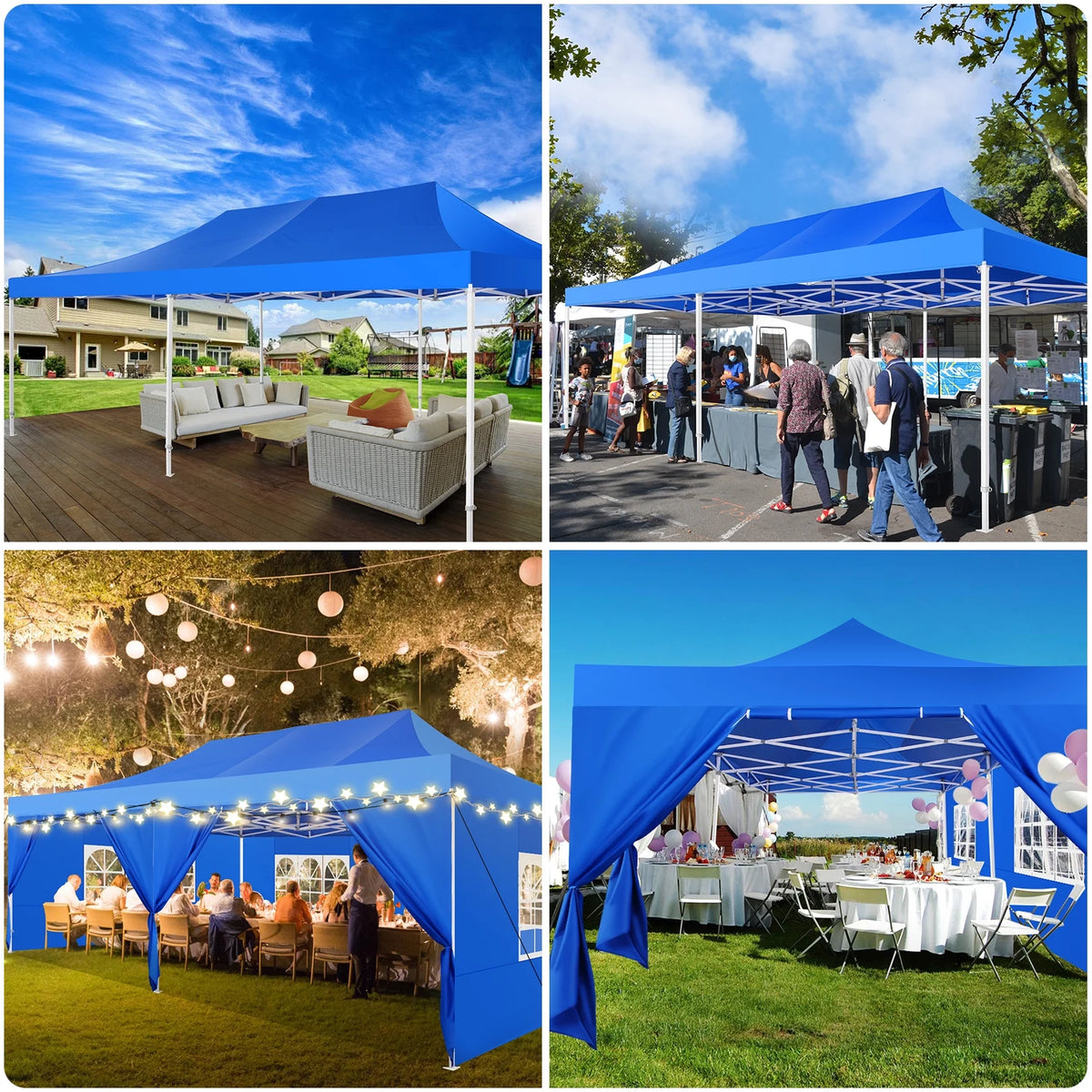 COBIZI 13x26 Heavy Duty Commercial Canopy Tent,Easy Pop Up Party Tent Gazebo,Outdoor Portable Party Canopy,Extra-large Size Space For Outside Wedding Gathering Activities,Waterproof&UPF 50+,White