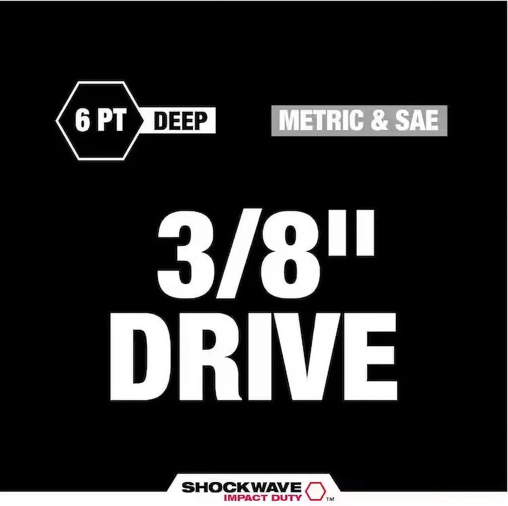 Milwaukee SHOCKWAVE 3/8 in. Drive SAE and Metric 6 Point Impact Socket Set (43-Piece)