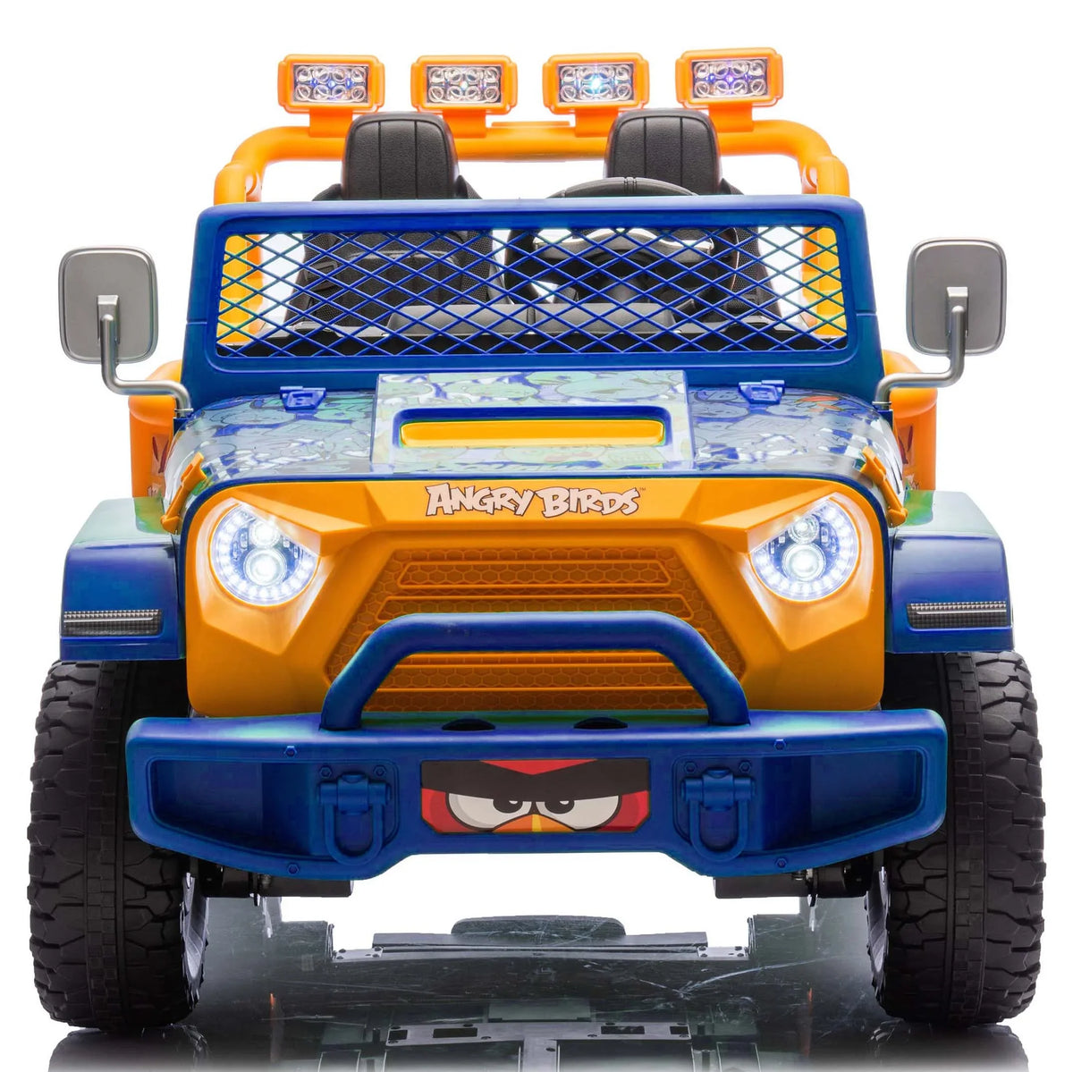 2026 NewJoyracer 24 Volt Ride on Toys for Big Kids, Licensed Angry Birds Ride on Truck with Remote, 2 Seater 4WD Electric Ride ons with Shovel, Bluetooth, Lights, Power Car Wheels for 3-8, 130lbs, Green
