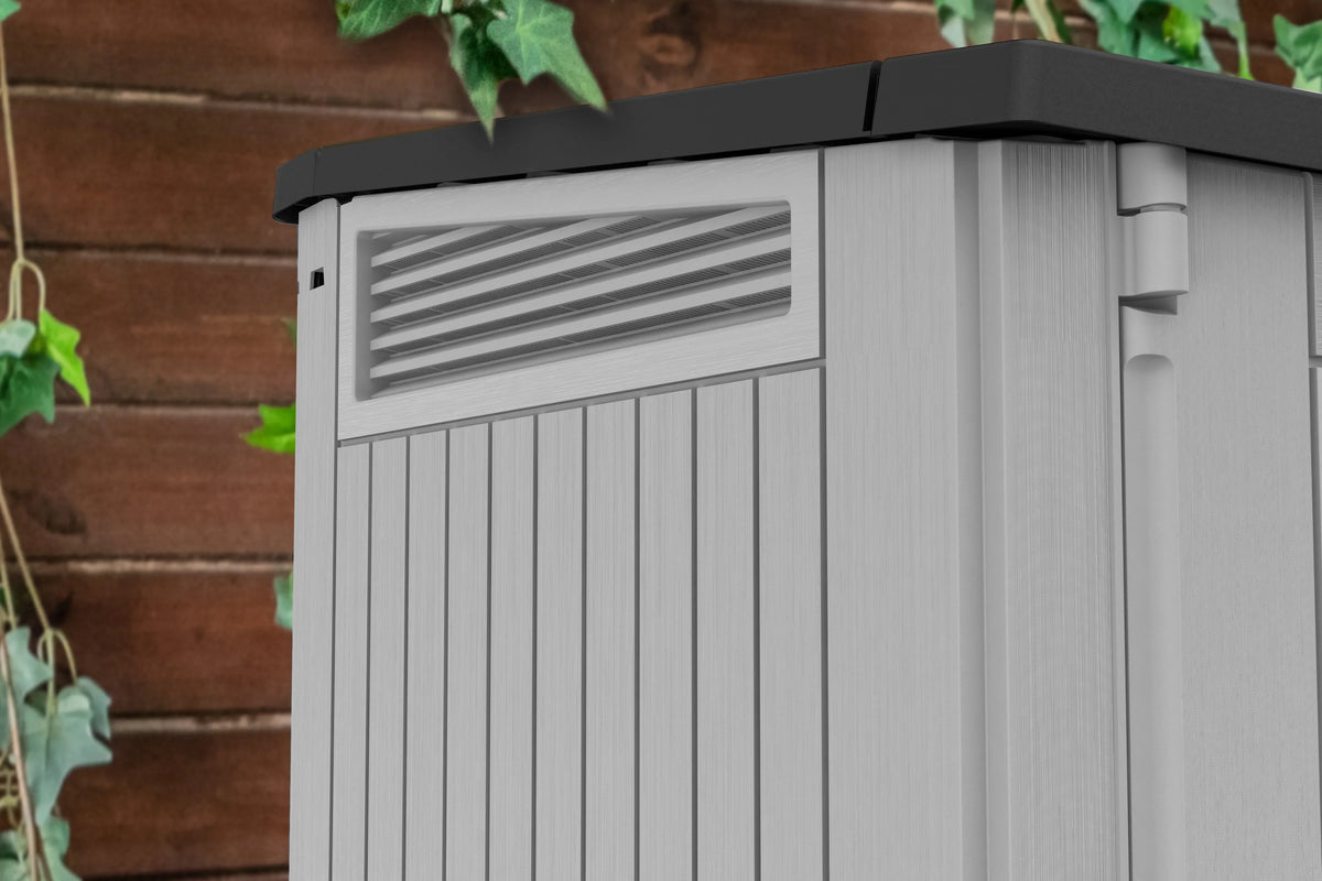 2026 NewKeter S.I.O Midi 4.3' x 2.3' x 3.7' Horizontal Resin Outdoor Storage Shed with Durable Floor, Grey
