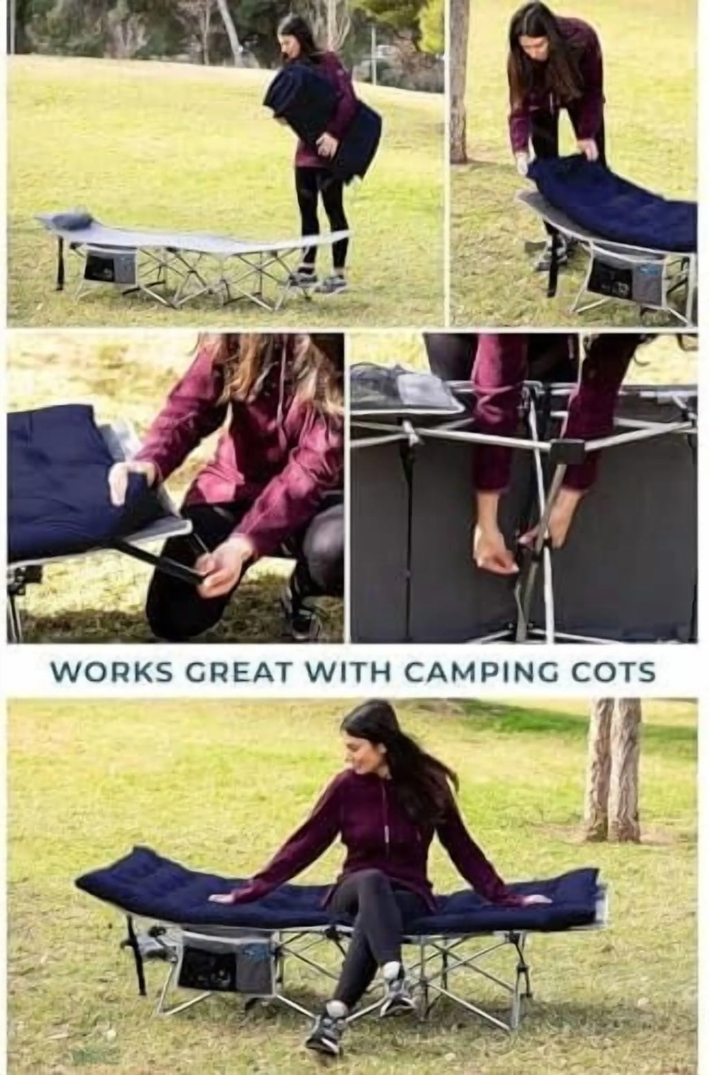 Zento Camping Cot Mattress Foam Pad for Adults -C Thick Soft Ultra Comfort Sleeping Pad for Traveling Hiking Outdoor or Indoor Use -C Lightweight Easy to Carry Foldable Waterproof Adult Cot Mattress