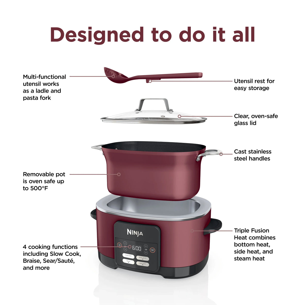 2026 NewNinja Foodi Possible Cooker 8.5qt Multi-Cooker, MC1000