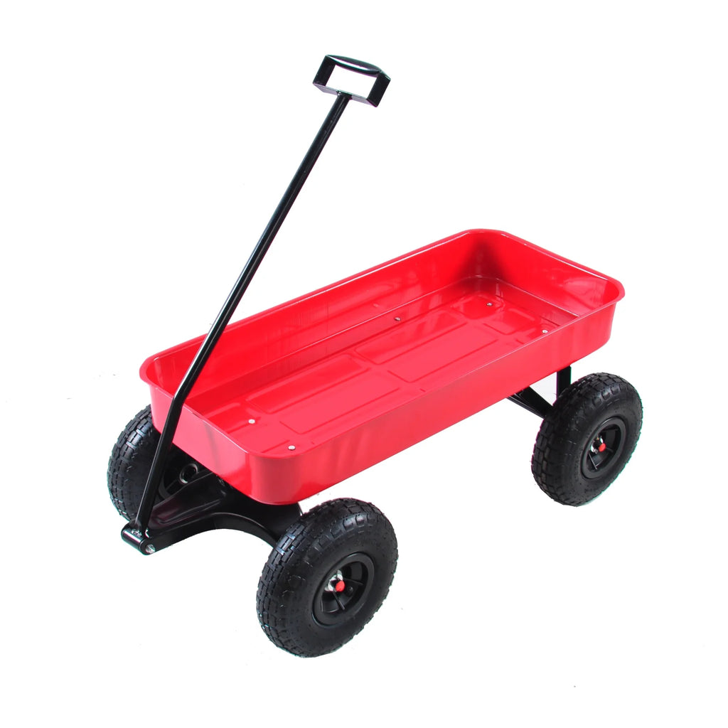 Collapsible Folding Wagon, Push Pull Foldable Beach Wagon Cart with All-Terrain Wheels, Heavy Duty Utility Grocery Wagon for Outdoor Camping Garden Sport Shopping,Pink