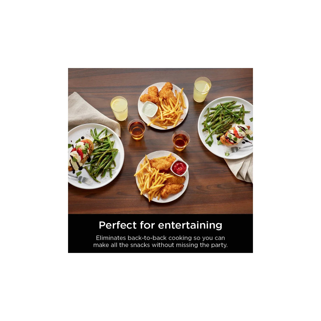 2026 NewNinja DoubleStack XL 2-Basket Air Fryer, DoubleStack Technology Cooks 4 Foods at Once, Space Saving Design, 10 QT, 4-in-1, Smart Finish & Match Cook, SL400