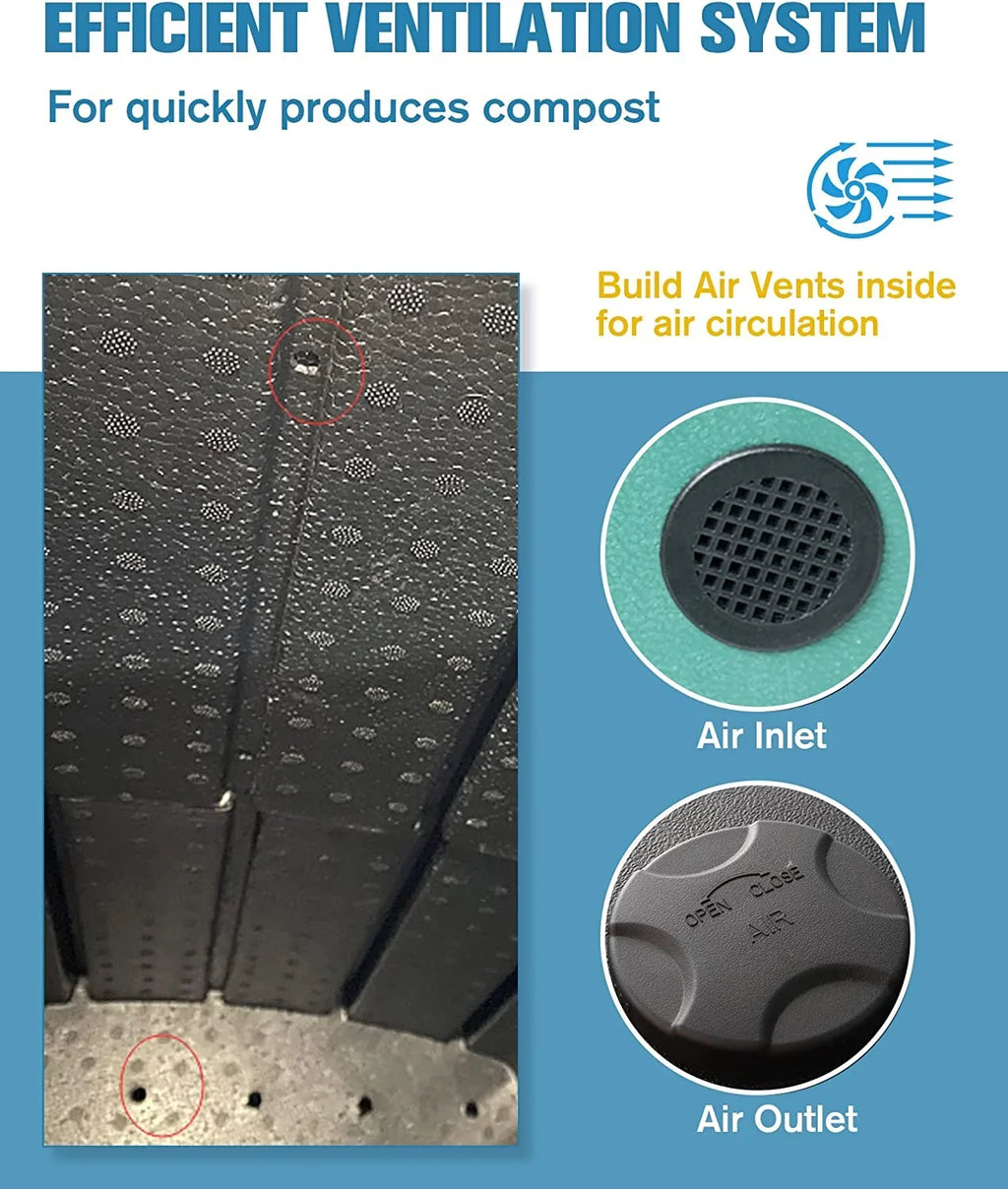 2026 NewInsulated Compost Bin with Ventilation System - Quickly Composting All Year Round,A Reservoir at The Bottom Design to Collect The Leachate (Green)