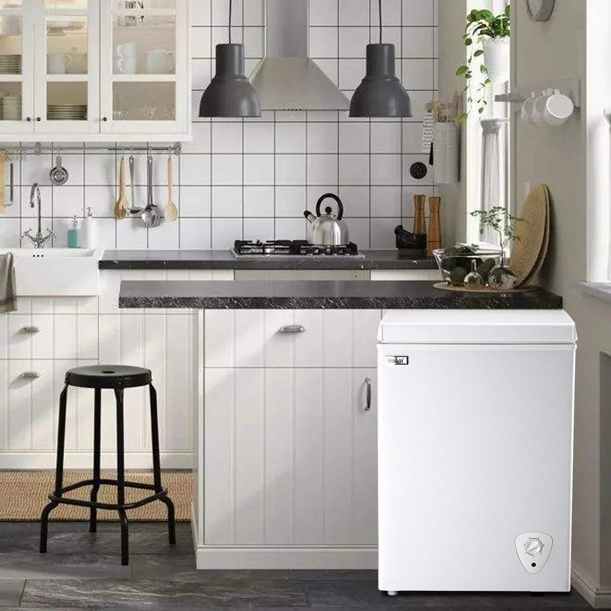 2026 NewWANAI Chest Freezer 3.5 Cu Ft,Small Chest Freezer,Upright Single Door Refrigerator,White