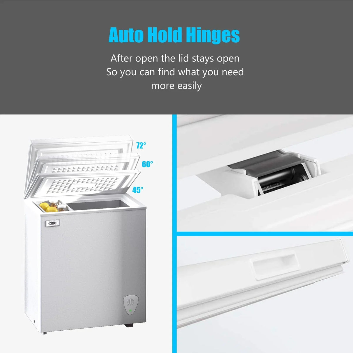 2026 NewWANAI Chest Freezer 3.5 Cu Ft,Small Chest Freezer,Upright Single Door Refrigerator,White