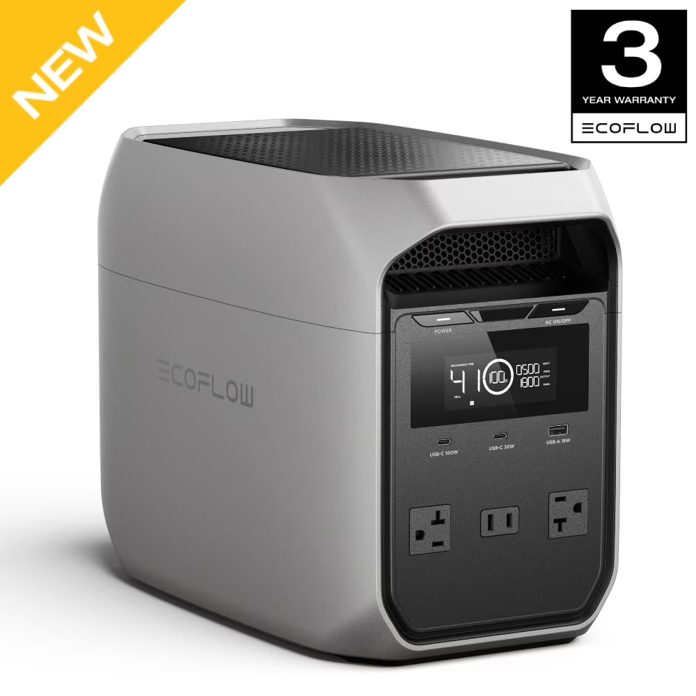 EF EcoFlow DELTA 3 Portable Power Station, Full Charge in 43 Min, 1024Wh LiFePO4 Battery, 1800W AC/100W USB-C Output, Solar Generator(Solar Panel Optional) for Home Backup Power, Camping & RVs