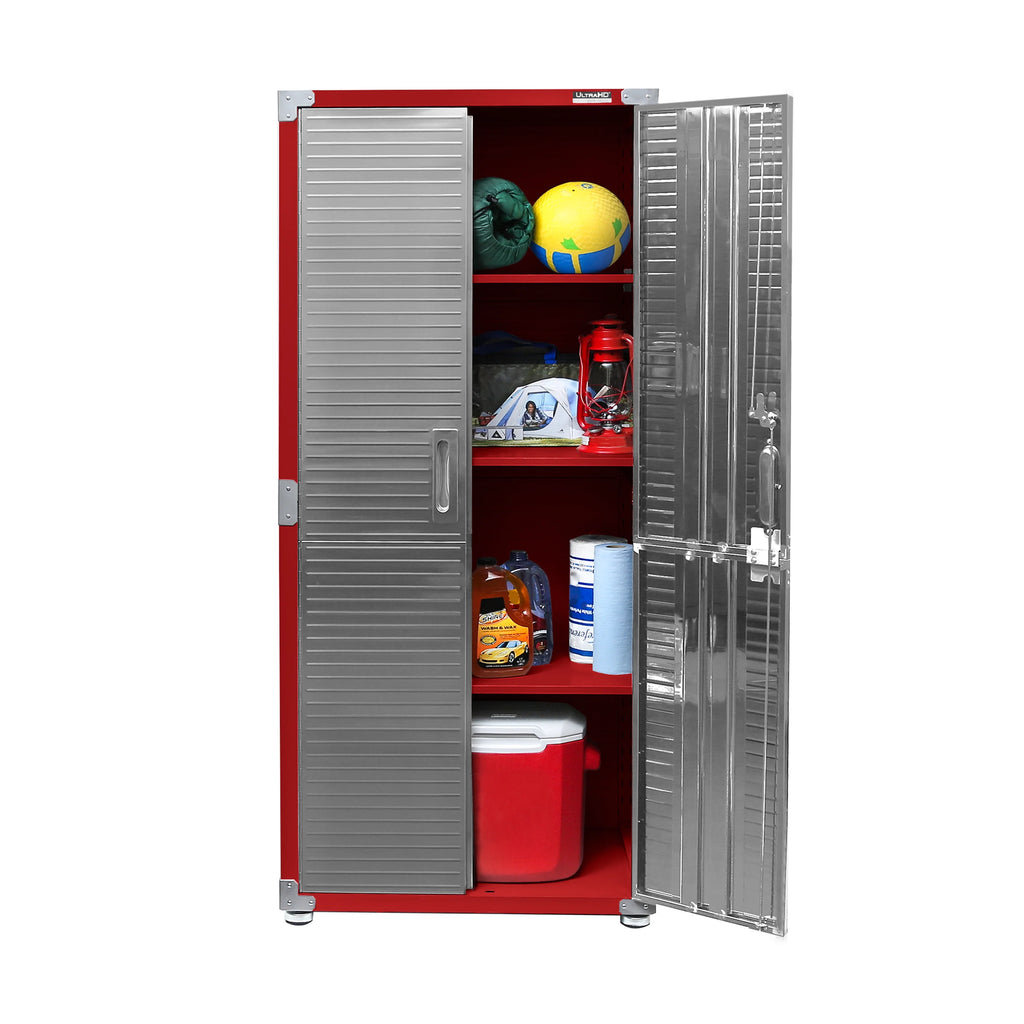 Seville Classics UltraHD Steel Body Lockable Storage Cabinet Organizer Locker Shelving Unit, Graphite, 30" W x 18" D x 72" H
