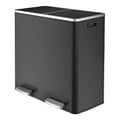 2026 NewLAZY BUDDY Dual Garbage Can, Stainless Steel 16 Gallon Step Kitchen Trash Can with Soft-Close Lid, Double Compartment Garbage Recycling Bin