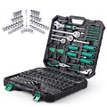 Ladcaser 213 Piece Mechanic Tool Set and Socket Wrench Set, SAE and Metric Household Hand Tool Kit, Cr-V Constructed, Home/Auto Repair Tool Sets with Storage Case