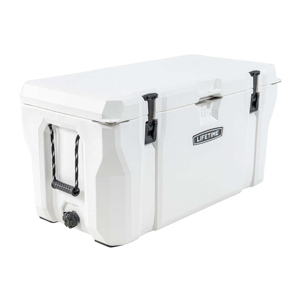 Lifetime 65 qt Bear-Resistant Camping Cooler, Premium High Performance, Ice Retention, Hard Cooler, 75 Can Capacity, Arctic White (91108)