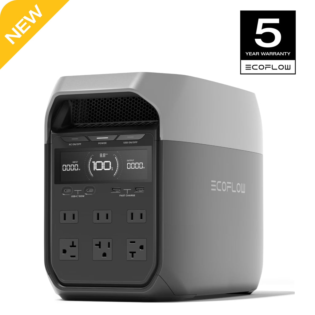 EF EcoFlow DELTA 3 Portable Power Station, Full Charge in 43 Min, 1024Wh LiFePO4 Battery, 1800W AC/100W USB-C Output, Solar Generator(Solar Panel Optional) for Home Backup Power, Camping & RVs