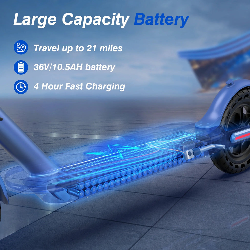 AOVOPRO WHITE ES80 350W 8.5' Foldable Electric Scooter for Adults and Child, 21 Miles Range
