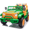 2026 NewJoyracer 24 Volt Ride on Toys for Big Kids, Licensed Angry Birds Ride on Truck with Remote, 2 Seater 4WD Electric Ride ons with Shovel, Bluetooth, Lights, Power Car Wheels for 3-8, 130lbs, Green
