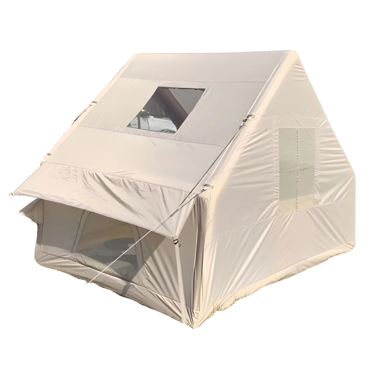 Wilitto Inflatable Tent for Camping, 1-6 Person Blow-up Air Tent, Easy Setup Waterproof Windproof Cabin Tent, 4 Seasons Family Glamping Tent House _Beige