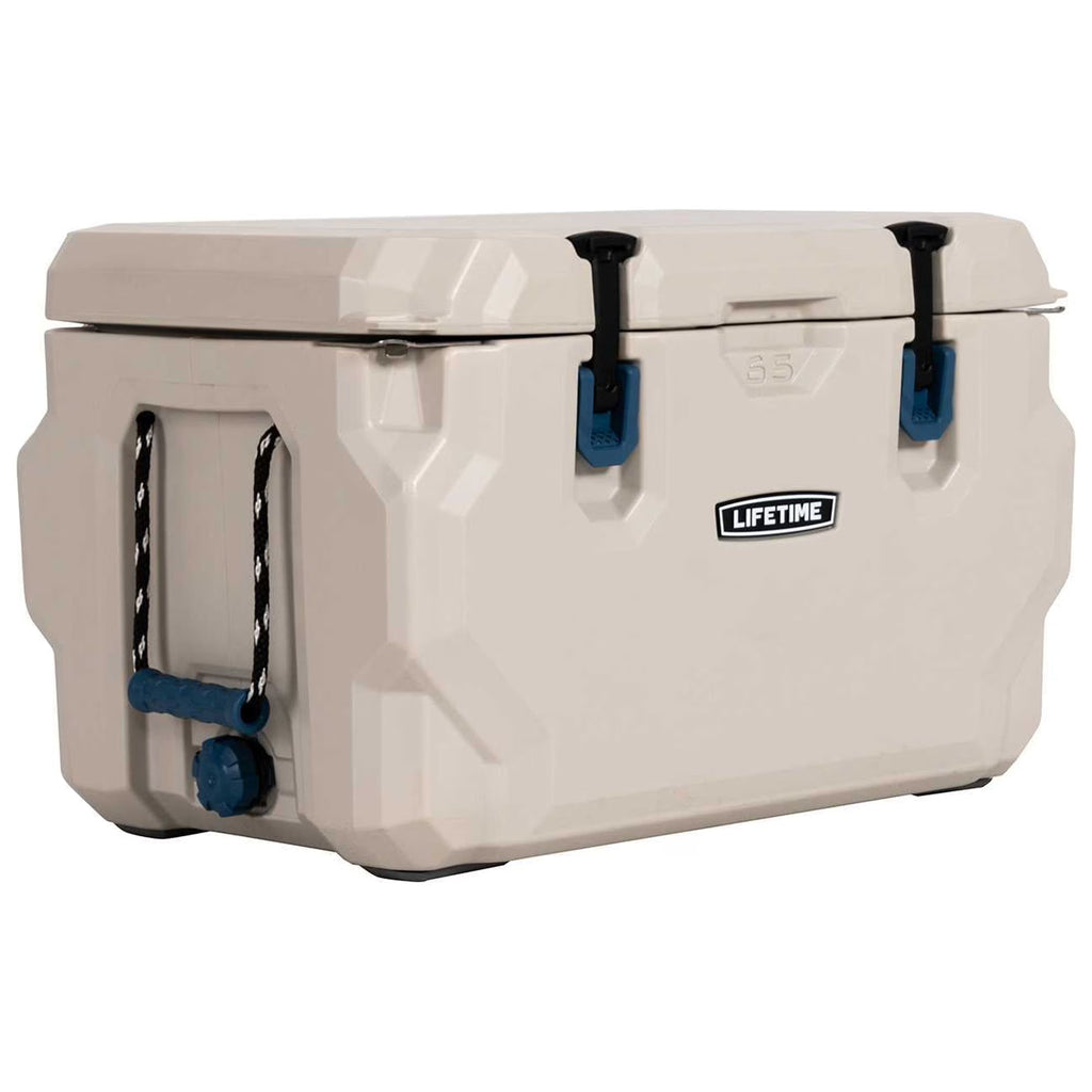 Lifetime 65 qt Bear-Resistant Camping Cooler, Premium High Performance, Ice Retention, Hard Cooler, 75 Can Capacity, Arctic White (90997)