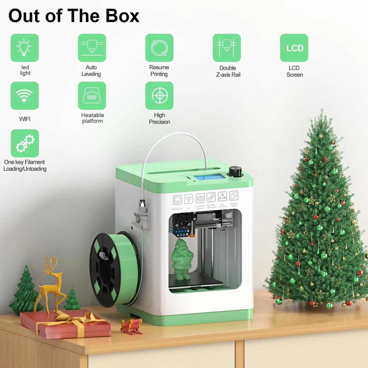 2026 NewTina2S 3D Printers with Wifi Control, Fully Assembled and Auto Leveling, Heated Plateform and LED Light, Priting Area 3.9x4.2x3.9 inches
