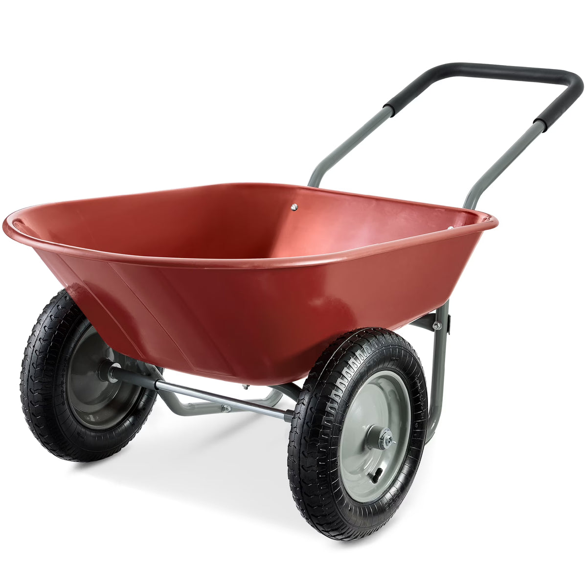 2026 NewBest Choice Products Dual-Wheel Home Wheelbarrow Yard Garden Cart for Lawn, Construction - Green