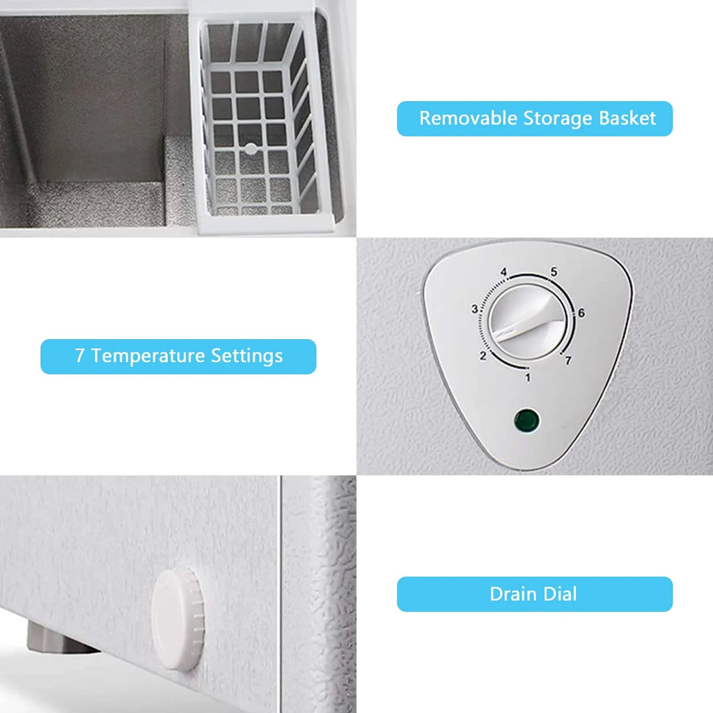 2026 NewWANAI Chest Freezer 3.5 Cu Ft,Small Chest Freezer,Upright Single Door Refrigerator,White