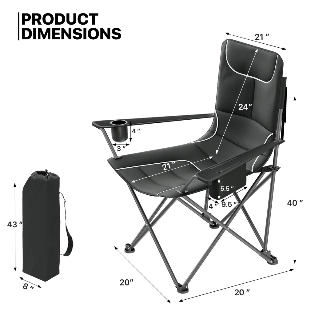 MADOG Set of 3 Camping Tent + Chairs, 4 Person Dome Tent and 2 Foldable Camping Chairs Combo with Cooler Bag and Cup Holder for Backpacking Hiking Traveling, Blue