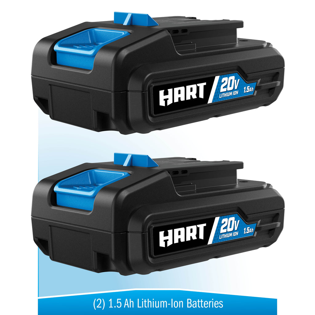 HART 20 Volts 4-Tool Battery-Powered Combo Kit, (2) 1.5Ah Lithium-Ion Batteries
