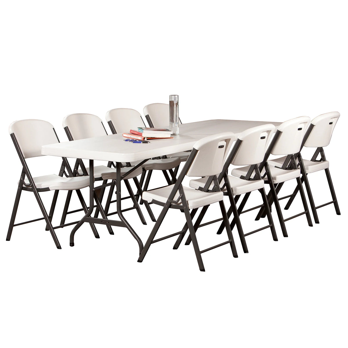 Lifetime 8 ft. Rectangle Folding Table, Indoor/Outdoor Commercial Grade, White Set of 4 (42980)