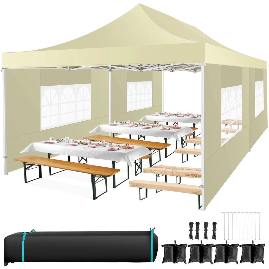 COBIZI 13x26 Heavy Duty Commercial Canopy Tent,Easy Pop Up Party Tent Gazebo,Outdoor Portable Party Canopy,Extra-large Size Space For Outside Wedding Gathering Activities,Waterproof&UPF 50+,White